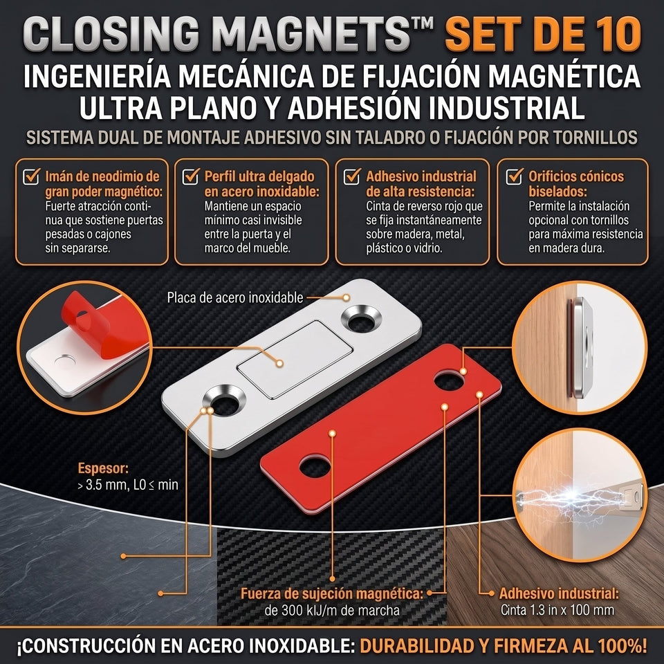 Closing Magnets™ Cierres Magnéticos Puertas y Cajones X 10 Uds 1
