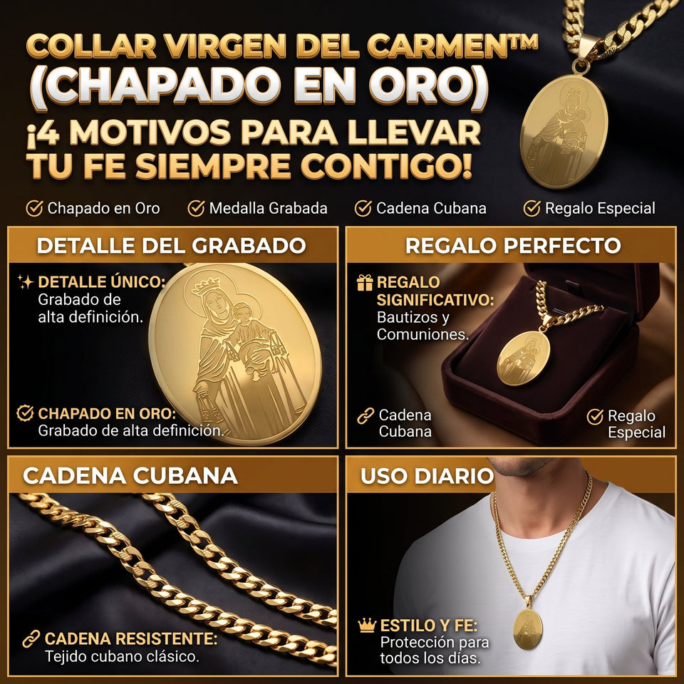 COLLAR VIRGEN DEL CARMEN™ Chapada en Oro 3