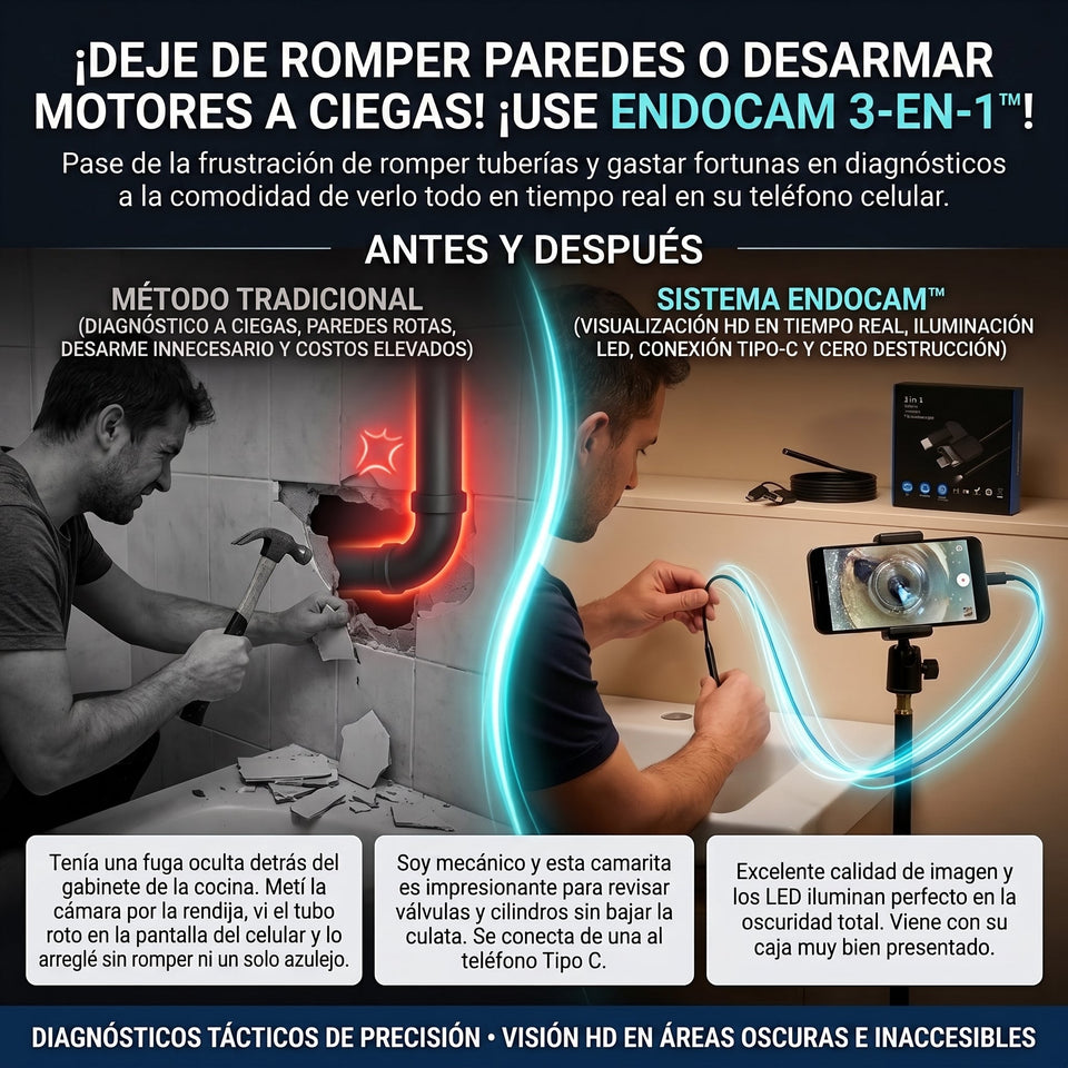 ENDOCAM 3-IN-1™ Cámara de Inspección Endoscópica 1
