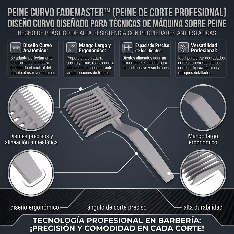 FADEMASTER™ Peine de Posicionamiento Curvado Profesional 2