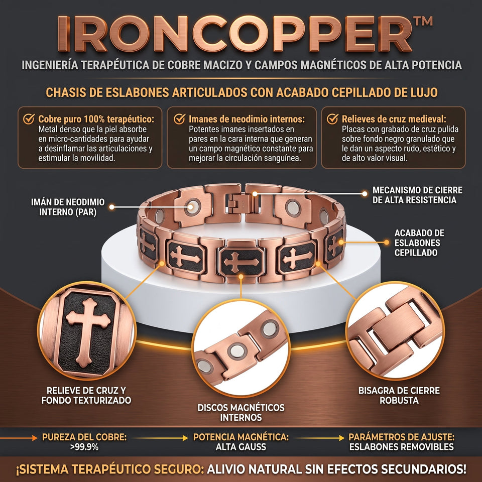 IronCopper™ Brazalete Magnético de Cobre Puro 100% 2