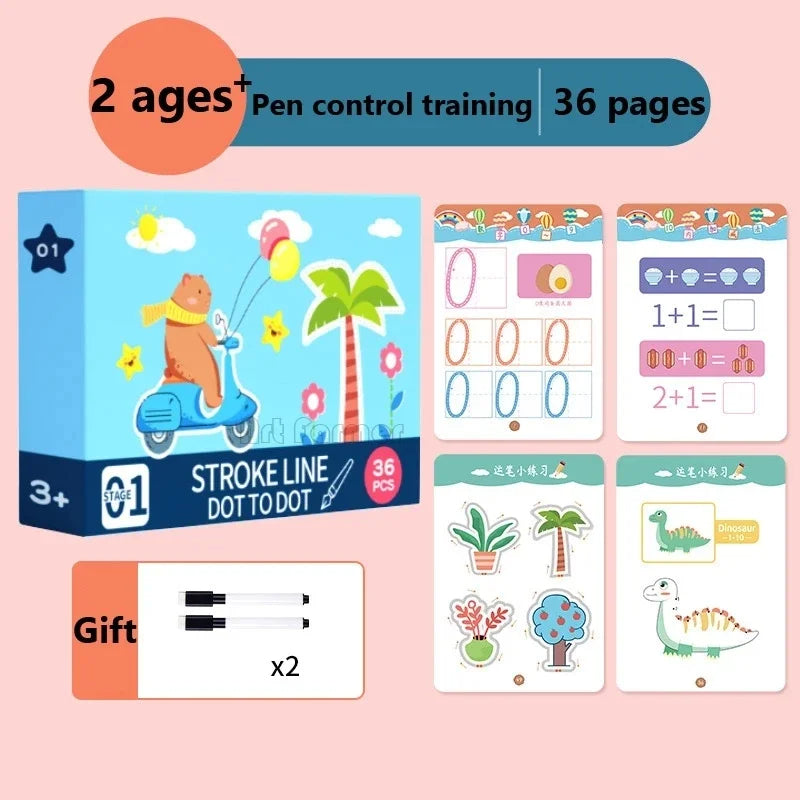 Libro de ejercicios Montessori para trazar líneas, números y patrones (2+ años) (+ REGALO )DOS MODELOS DIFERENTES SE ENVIA SEGUN STOCK DE PRODUCTO 1