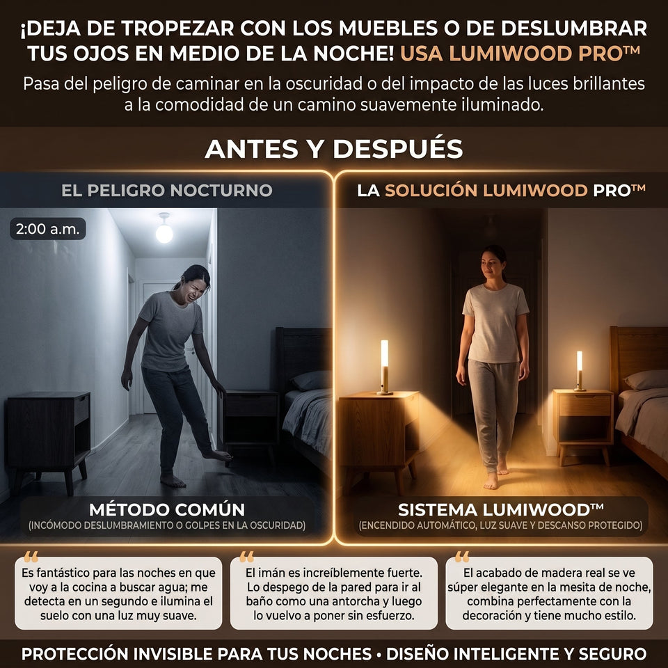 LumiWood PRO™ Luz Nocturna con Sensor de Movimiento X2 und 1