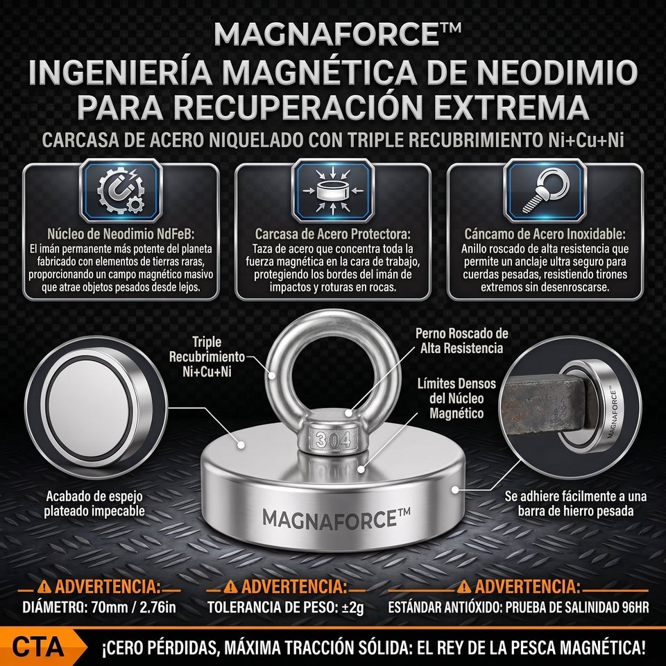 MagnaForce™ Imán de Pesca Recupera objetos metálicos pesados 2