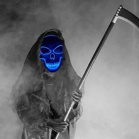 Máscara Luz Led De Halloween Muerte Calavera 2