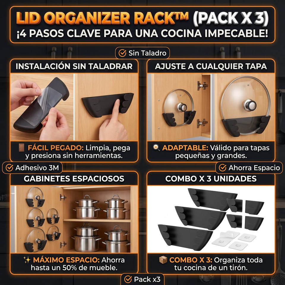 Organizer Rack™ Organizador de Tapas de cocina 3