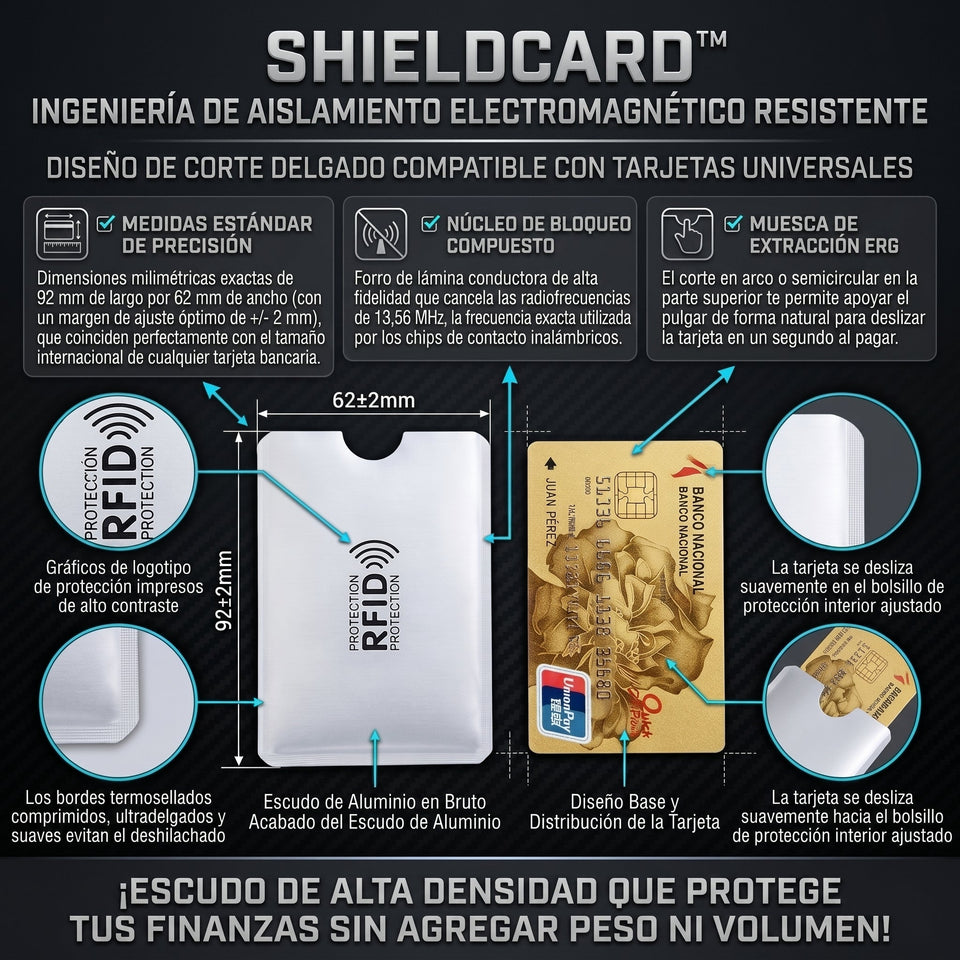 ShieldCard™ Protectores de Tarjetas Anti-Clonación RFID 3x1 2