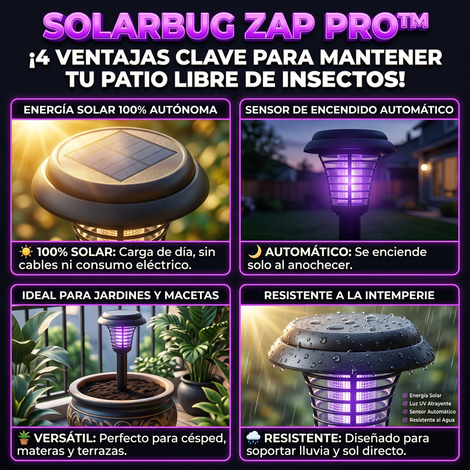 SOLARBUG™ Lámpara Solar Antimosquitos de Jardín 3
