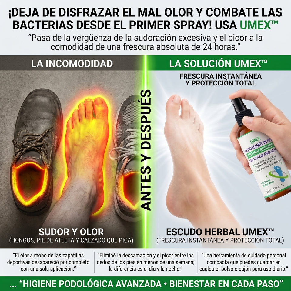 Umex™ Spray sanitizante e hipoalergénico para pies y calzado 1