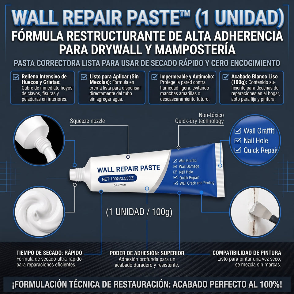 WALL REPAIR™ Pasta Reparadora de Paredes Tubo de 100g 2