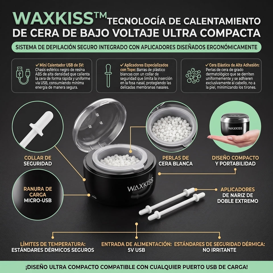 WAXKISS™ Calentador de Cera 3-en-1 para Nariz, Orejas y Cejas 2