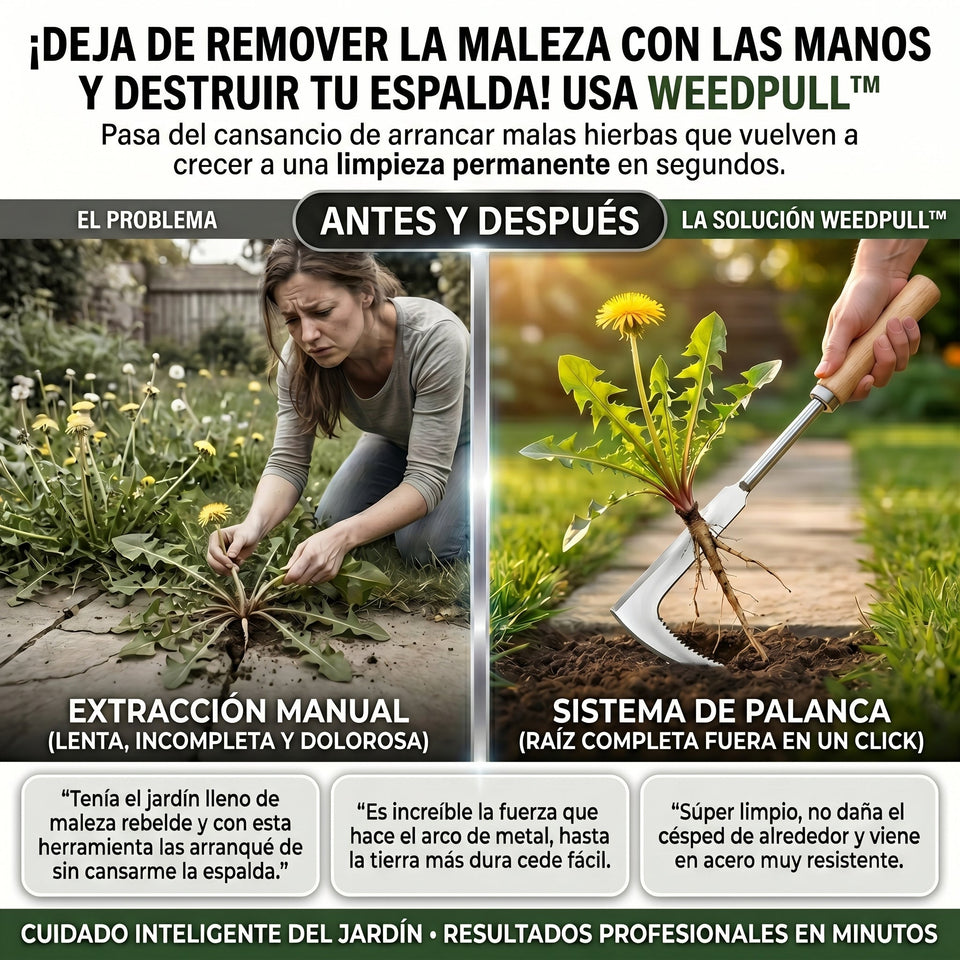 WeedPull™ Desmalezadora Manual de Acero Inoxidable con Sistema de Palanca 1