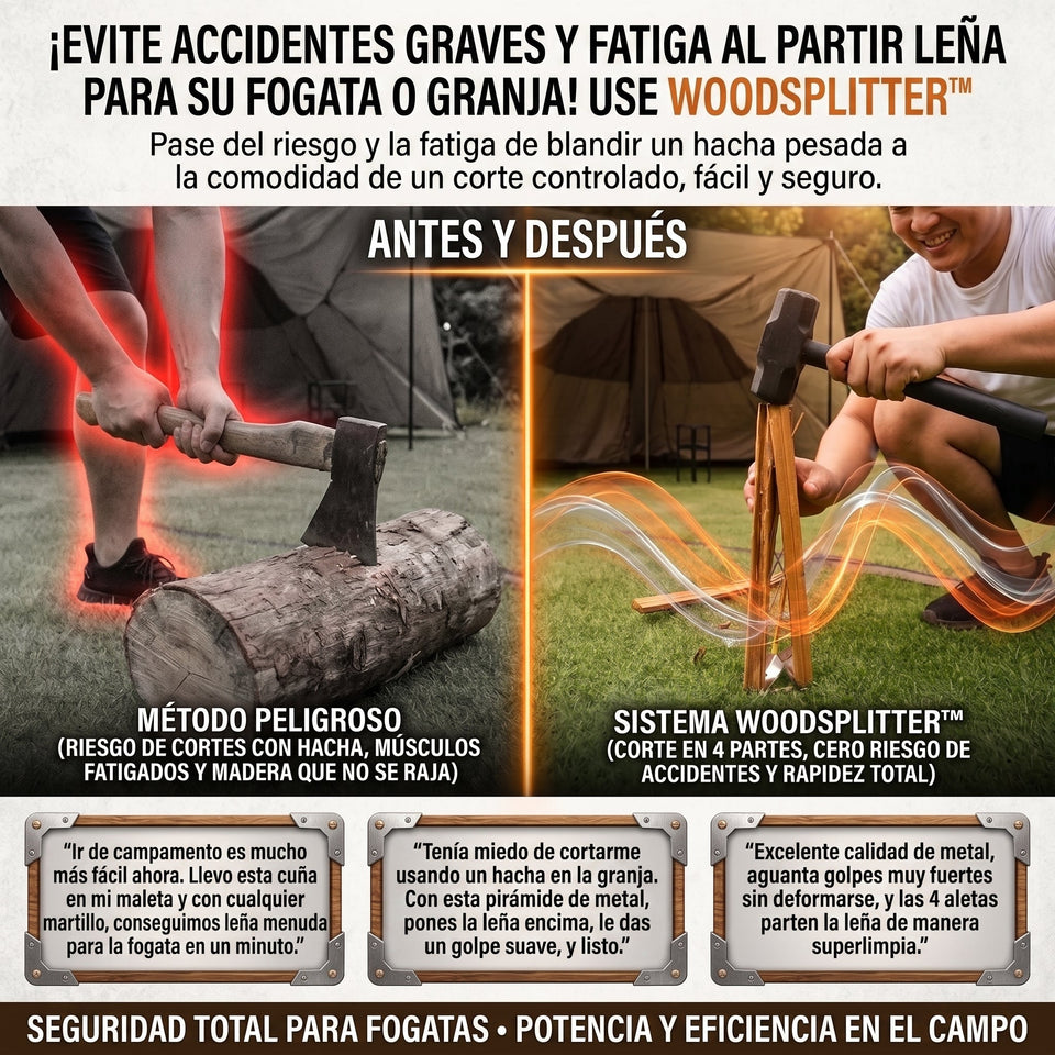 WoodSplitter™ Cuña Cortadora y Rajadora de Leña Portátil 1