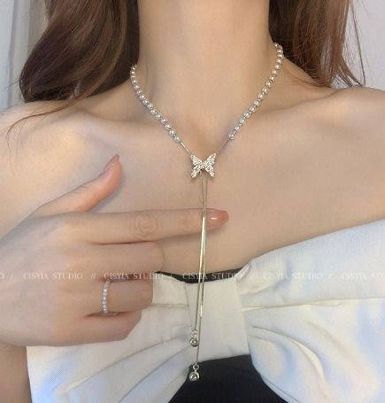 Collar Mariposa con Perlas 3
