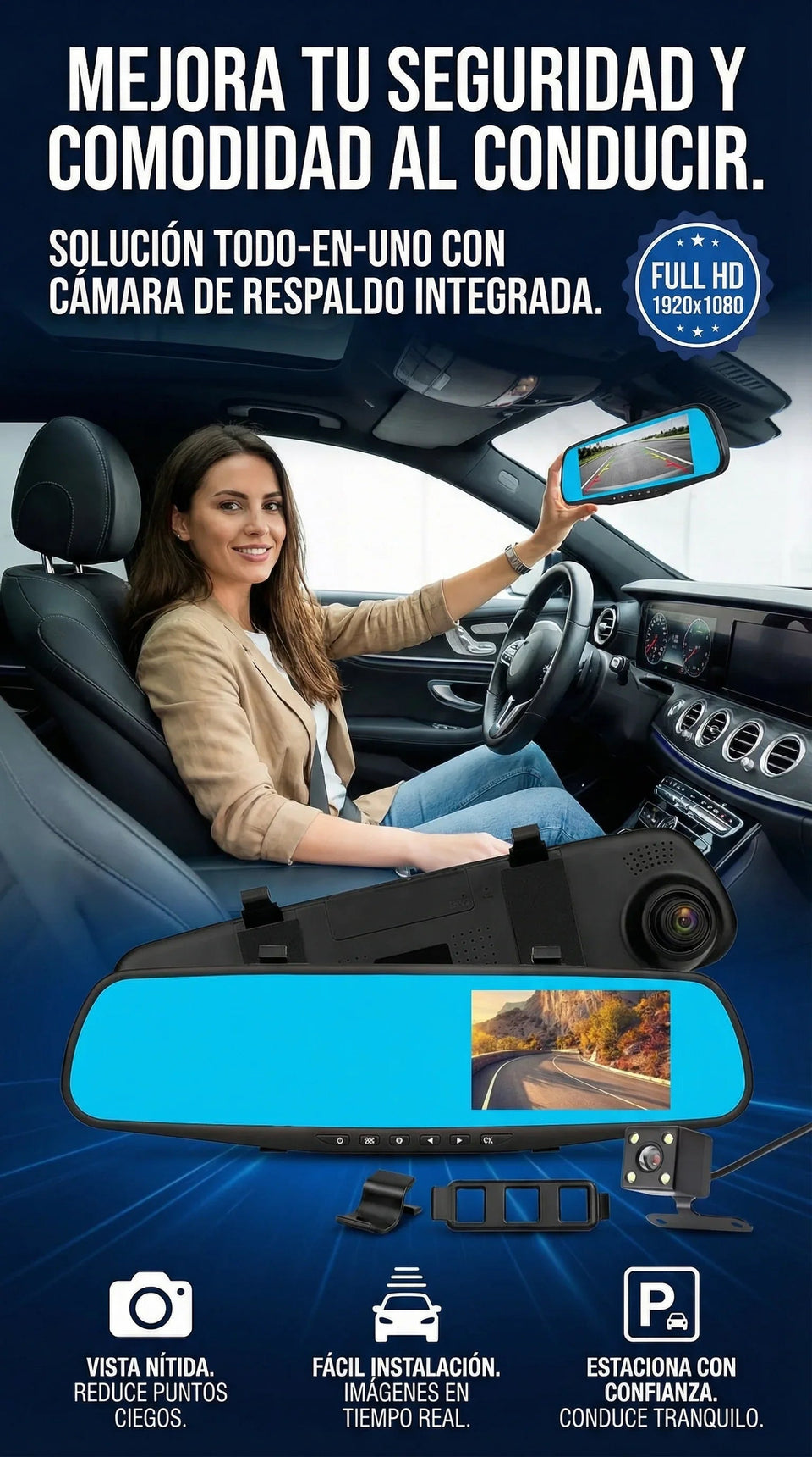 Espejo Retrovisor con Camara 2