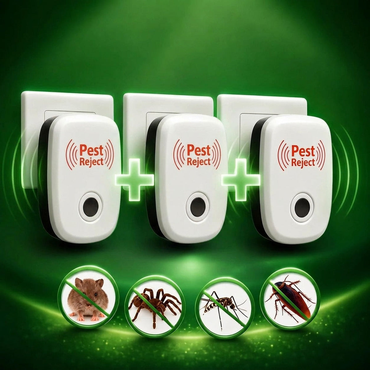 Compra 1 y recibe 3 repelentes ultrasónicos Pest Reject