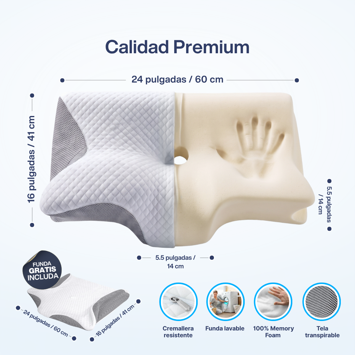 OrthoSleep Almohada Cervical Ergonómica