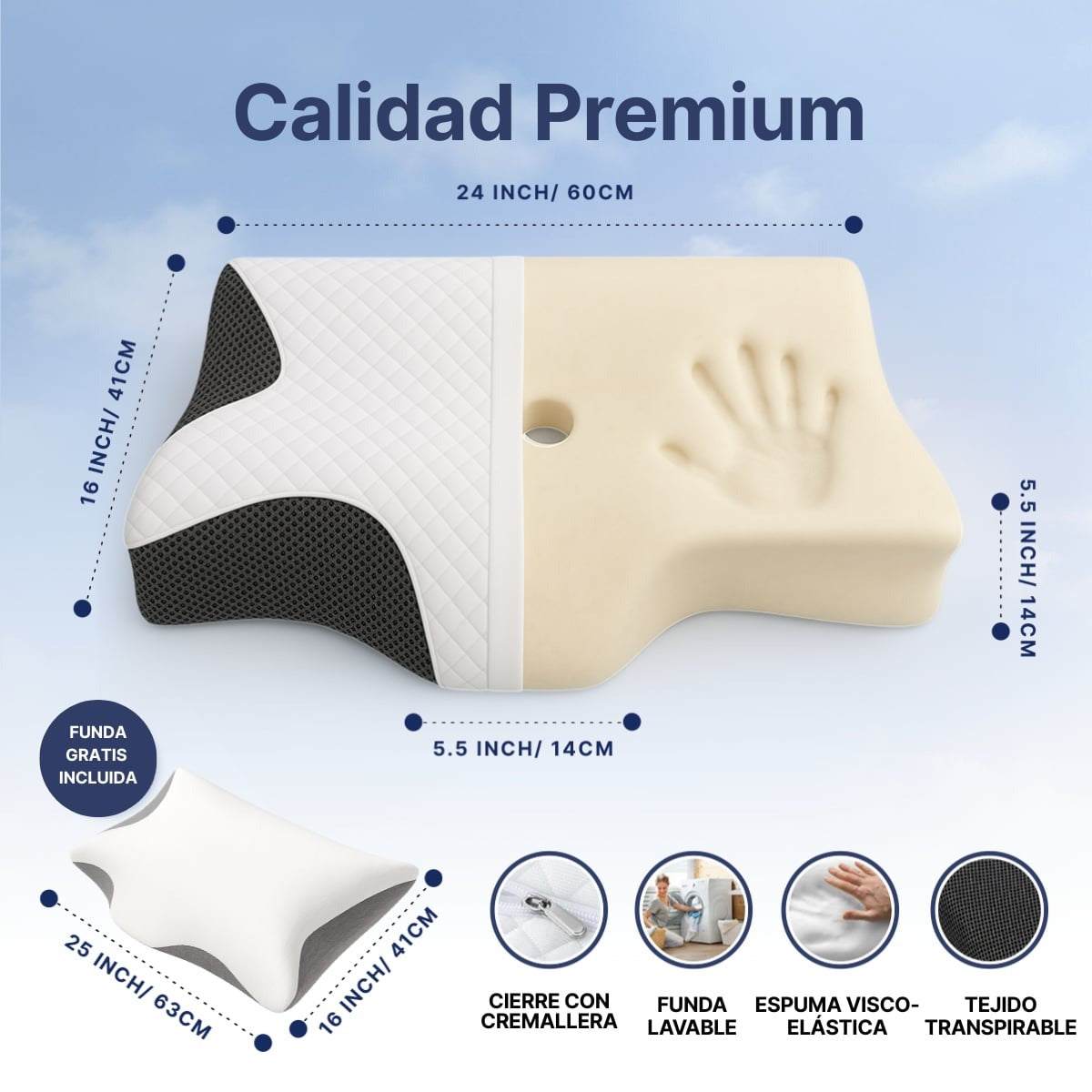 Almohada OrthoSleep ergonómica