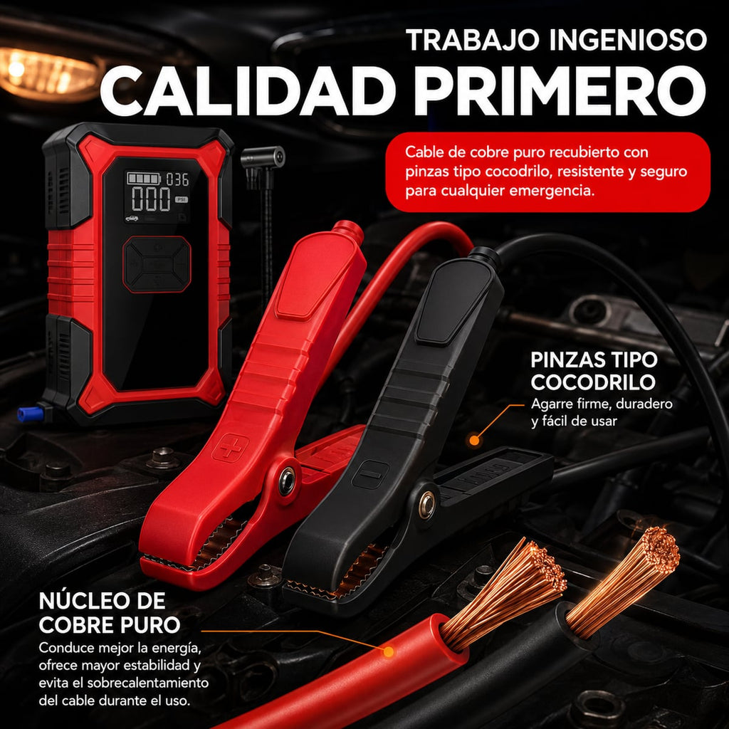 2x1 Arrancador de Baterías e Inflador de Llantas