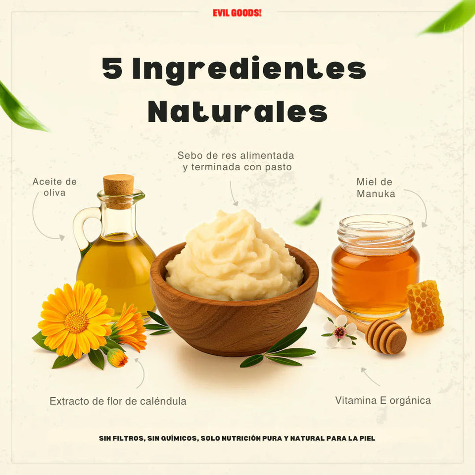 Bálsamo Reparador Natural con Sebo Nutritivo y Miel de Manuka 2