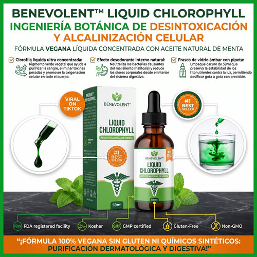 Benevolent Nourishment™ Clorofila Líquida Natural Vegana