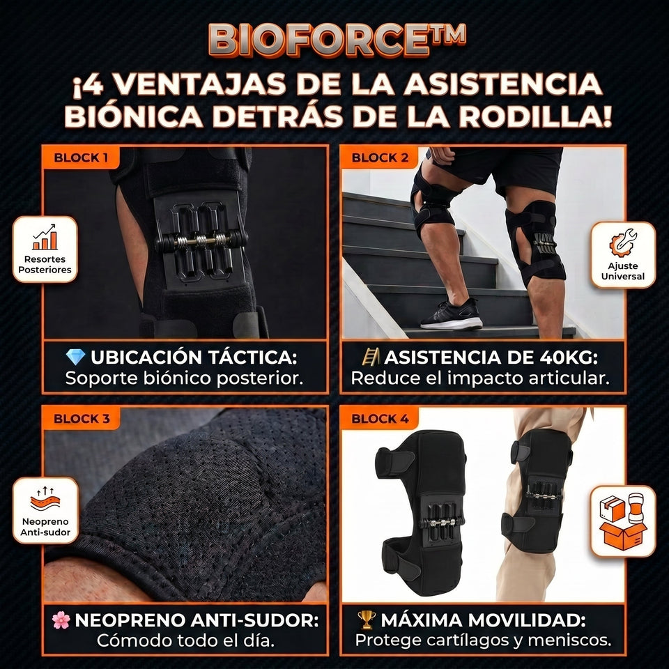 BIOFORCE™ Rodillera Biónica de Soporte Articular con Resortes de Asistencia 3