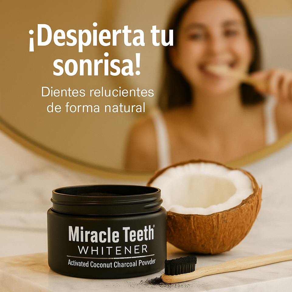 Blanqueador Dental Natural con Carbón Activado Coco®️