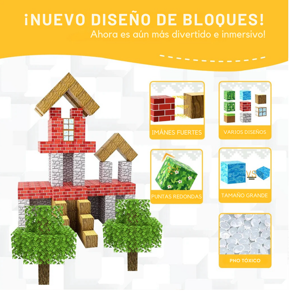 Bloques tipo Minecraft magnéticos Premium 28Piezas 1