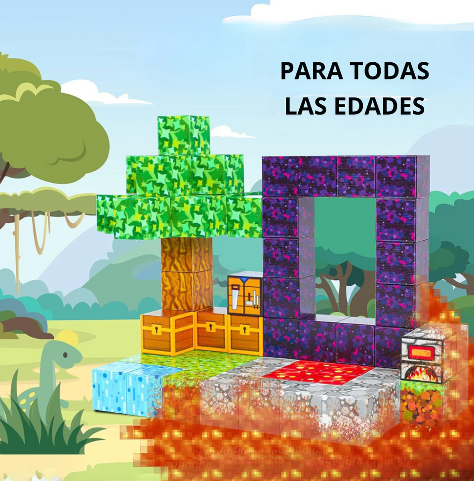 Bloques tipo Minecraft magnéticos Premium 28Piezas 3