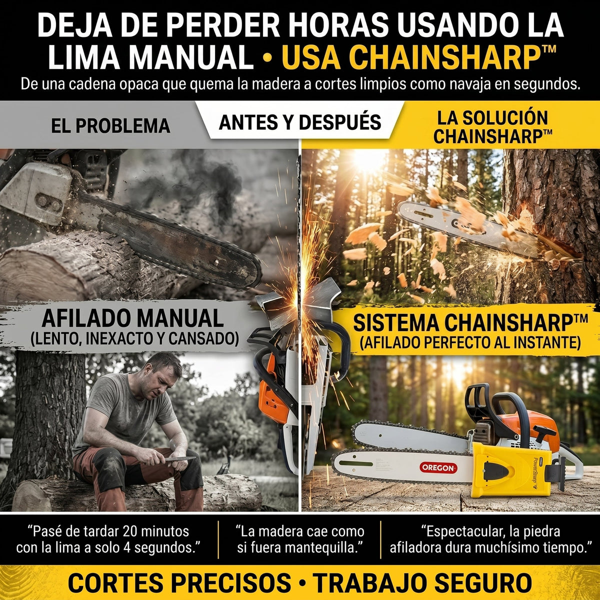 ChainSharp™ Afila la cadena de tu motosierra