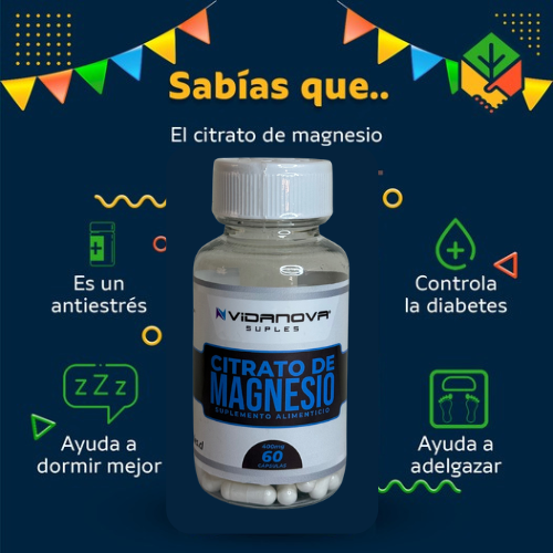 Citrato de Magnesio 400mg 60 Caps