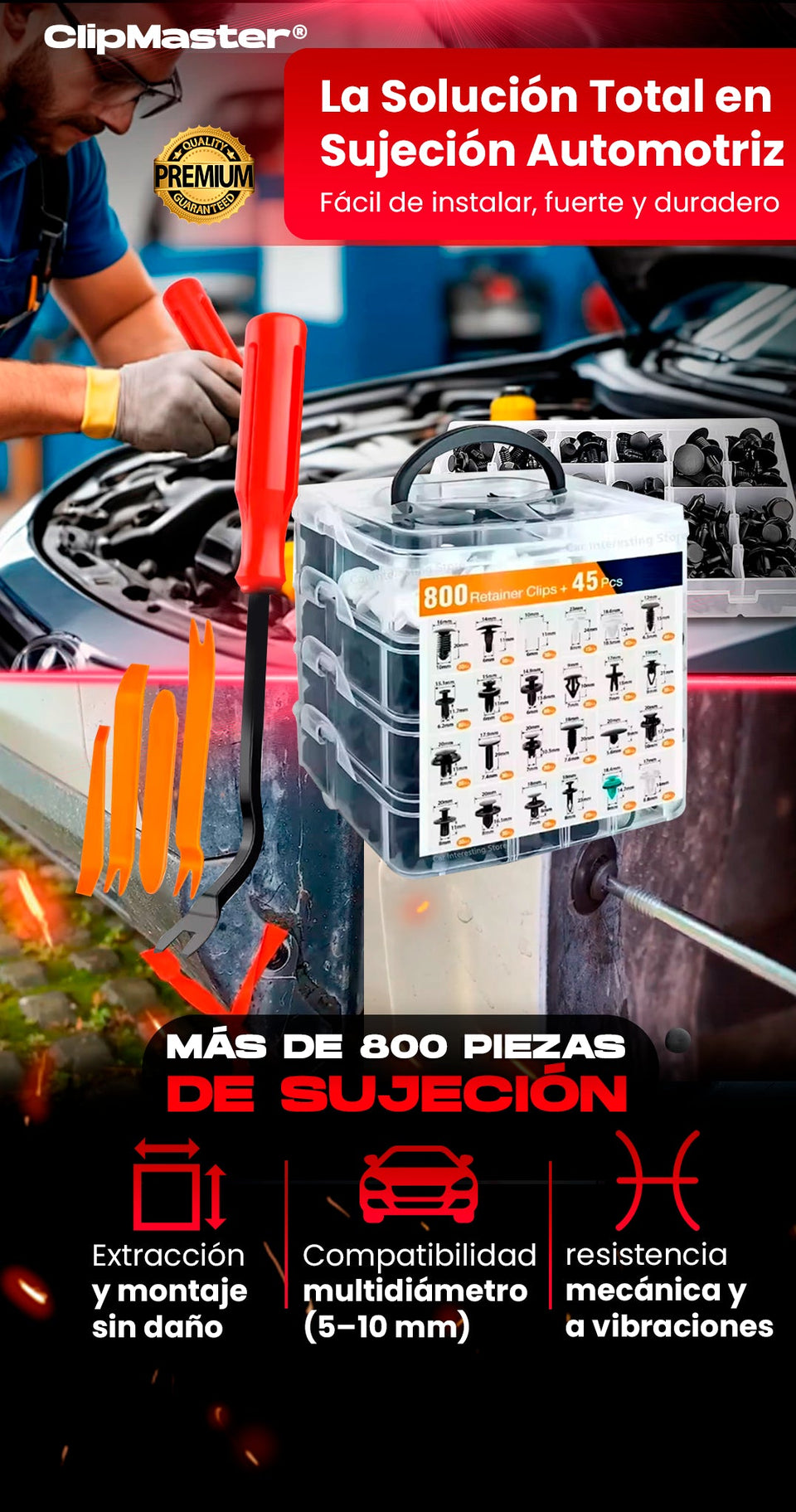CLIPMASTER +800 piezas de sujecion