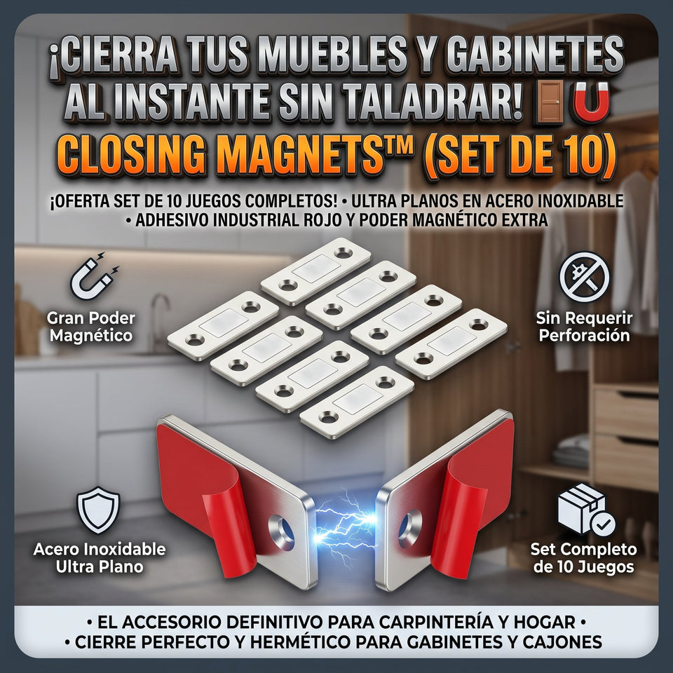Closing Magnets™ Cierres Magnéticos Puertas y Cajones X 10 Uds 3