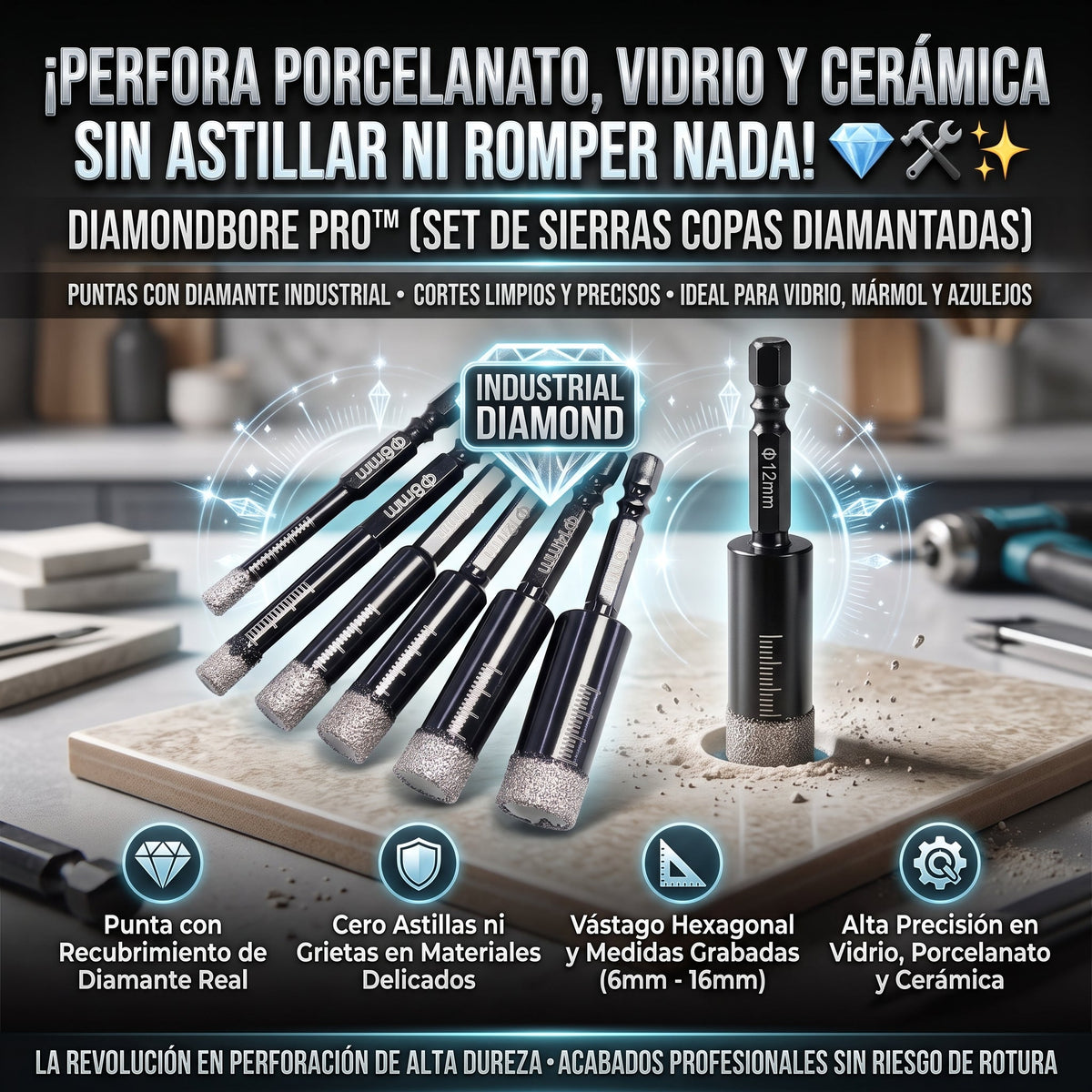 DiamondBore™ Brocas de Diamante para todo tipo de material