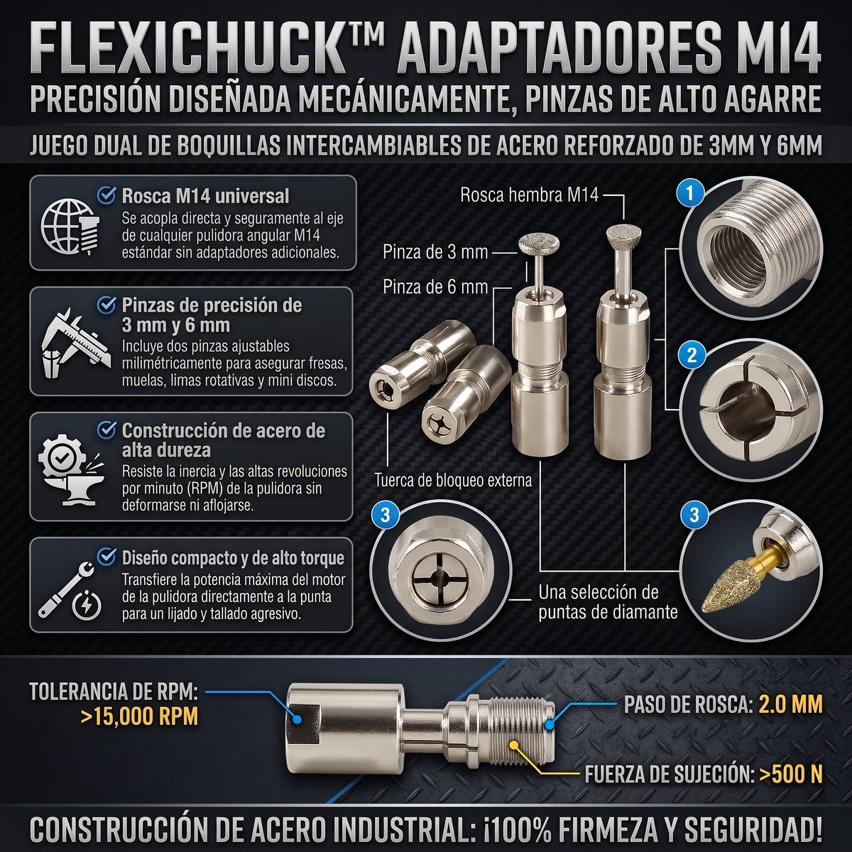 FlexiChuck™ Adaptador de Reacondicionamiento Mandril 2x1