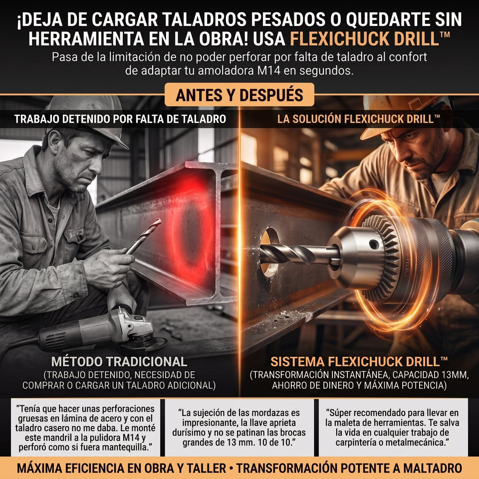 FlexiChuck Drill™ Mandril Adaptador de Taladro para Amoladora Angular 2