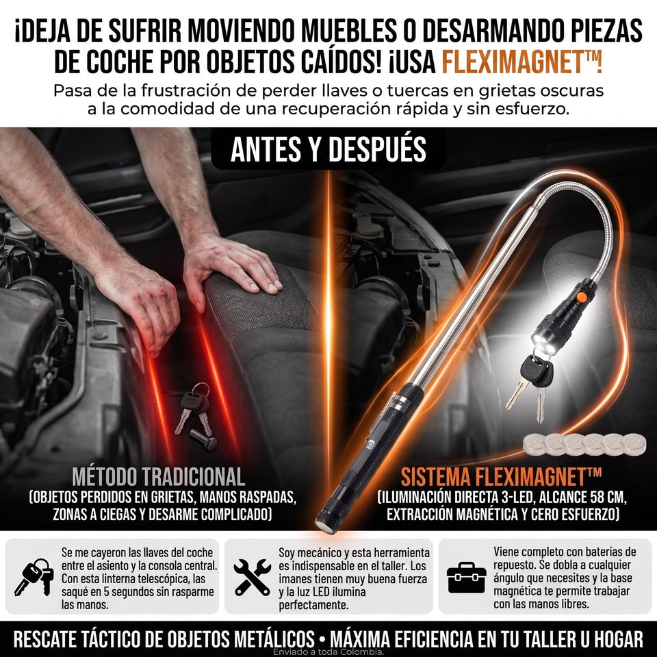 FlexiMagnet™ Linterna LED Magnética Telescópica Flexible 1