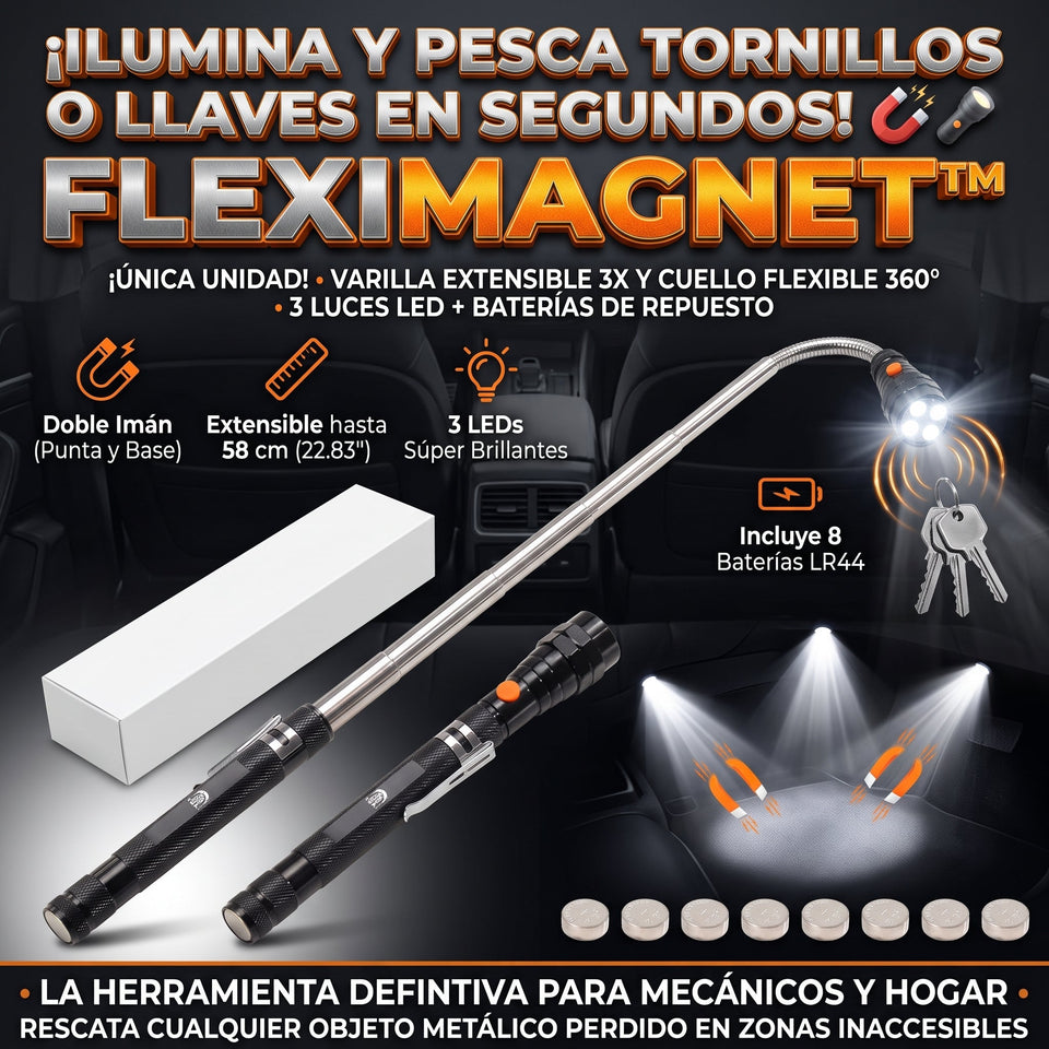 FlexiMagnet™ Linterna LED Magnética Telescópica Flexible 3