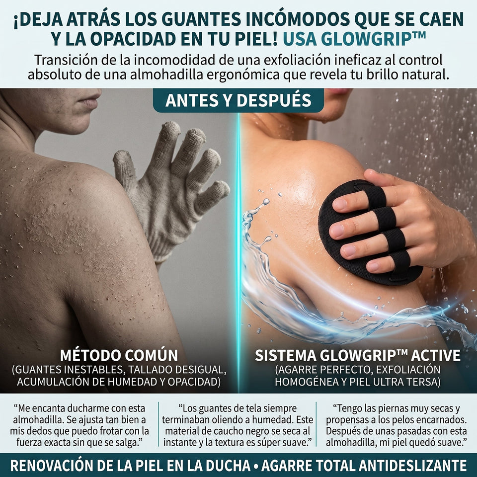 GlowGrip™ Guantes Exfoliantes de Goma Premium 2x1 1