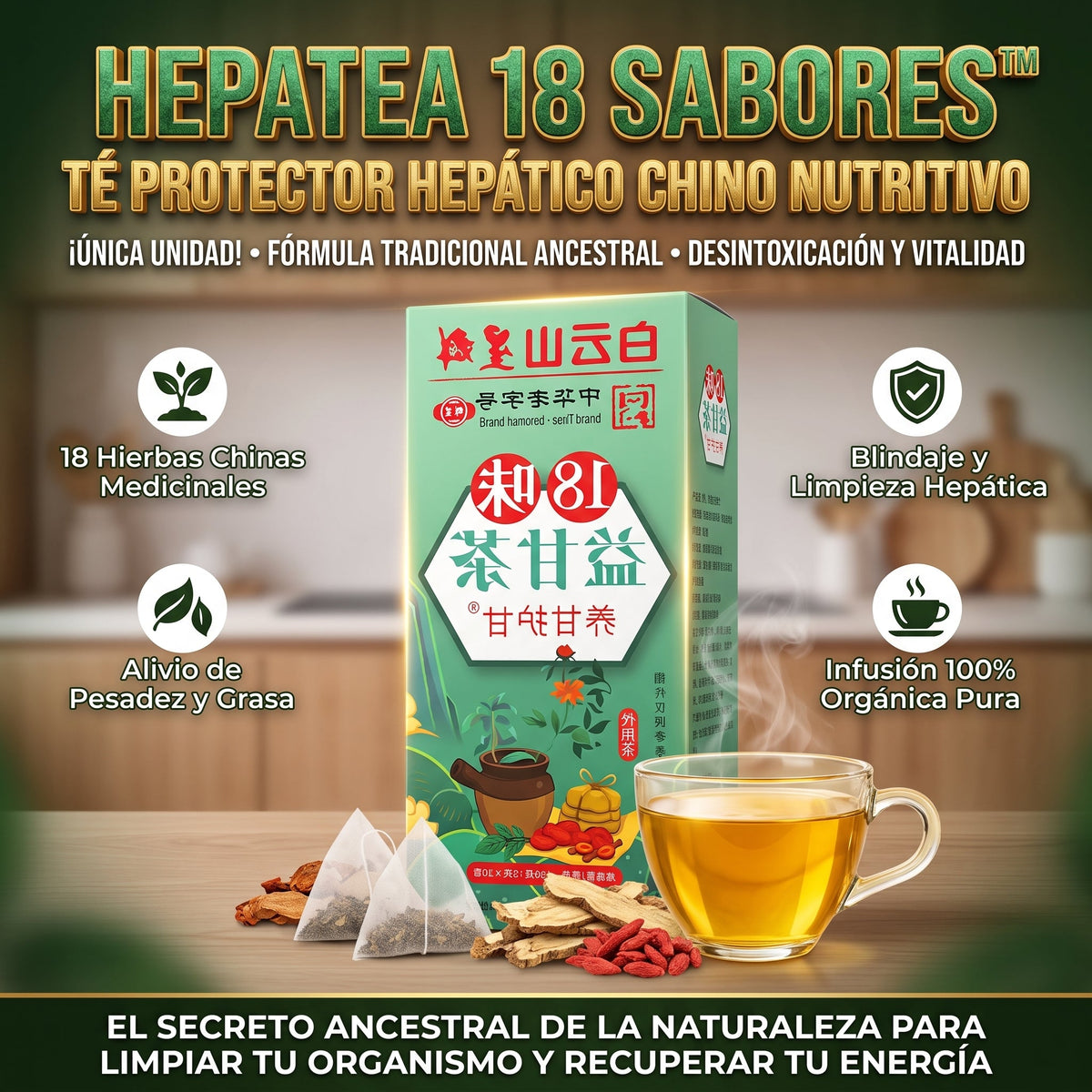 HepaTea 18 Sabores™ Té Protector Hepático Chino