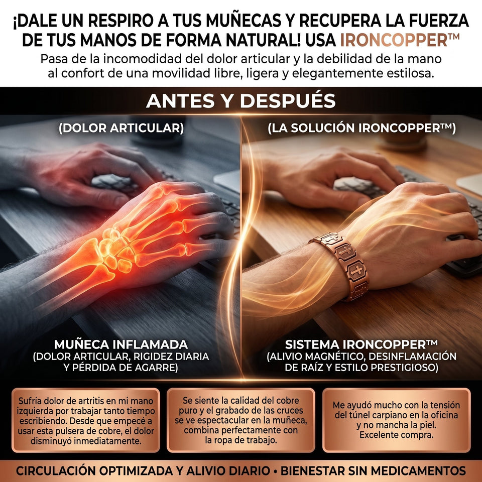 IronCopper™ Brazalete Magnético de Cobre Puro 100% 1