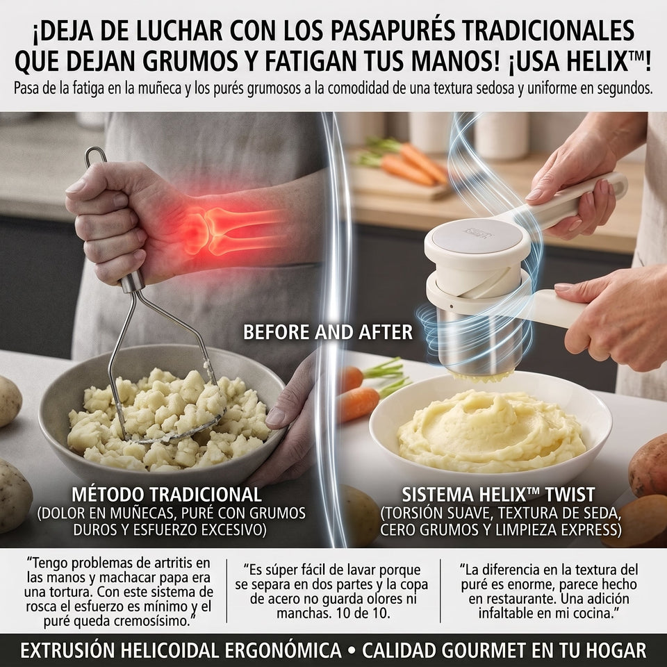Joseph Joseph Helix™ Prensador Manual de Papa y Verduras 1