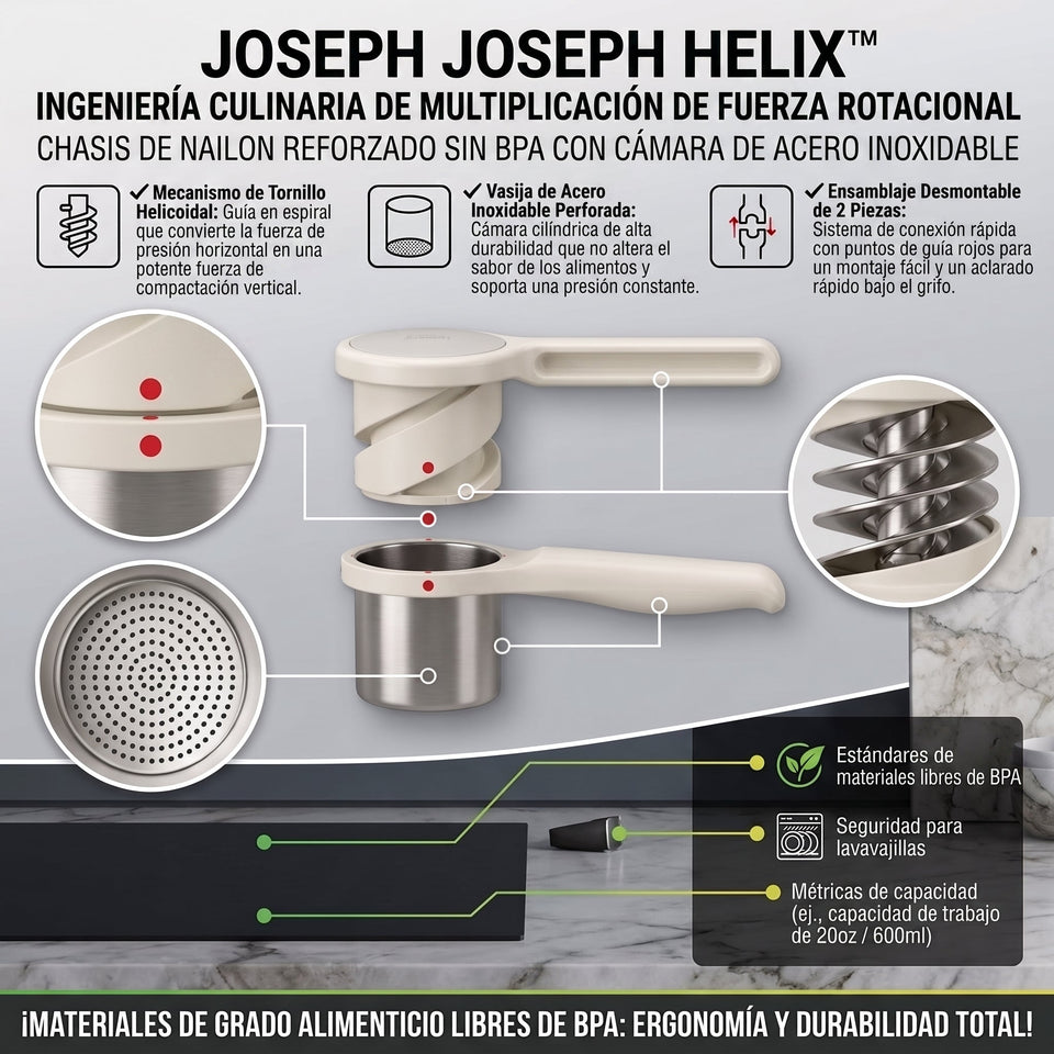 Joseph Joseph Helix™ Prensador Manual de Papa y Verduras 2