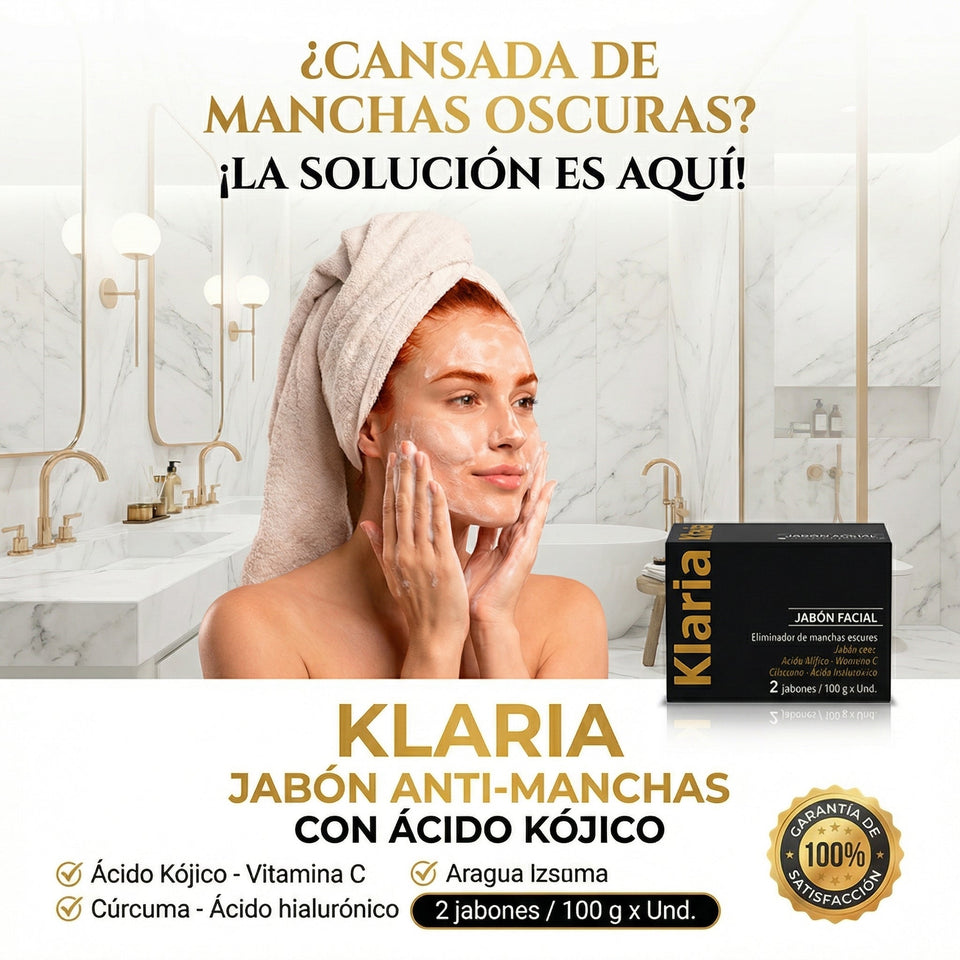 Klaria x2 Jabón Antimanchas con Ácido Kójico