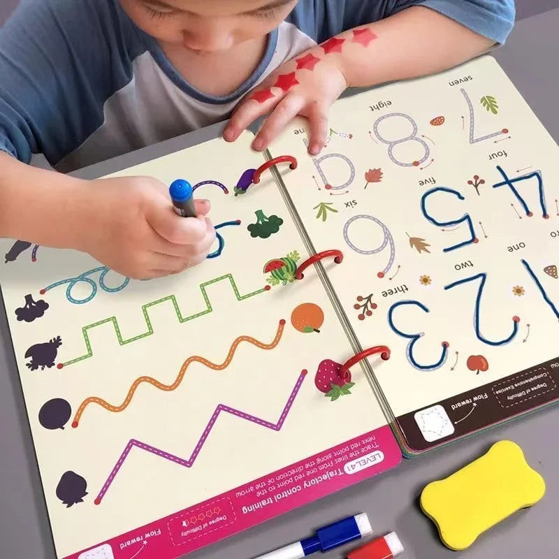Libro de ejercicios Montessori para trazar líneas, números y patrones (2+ años) (+ REGALO )DOS MODELOS DIFERENTES SE ENV
