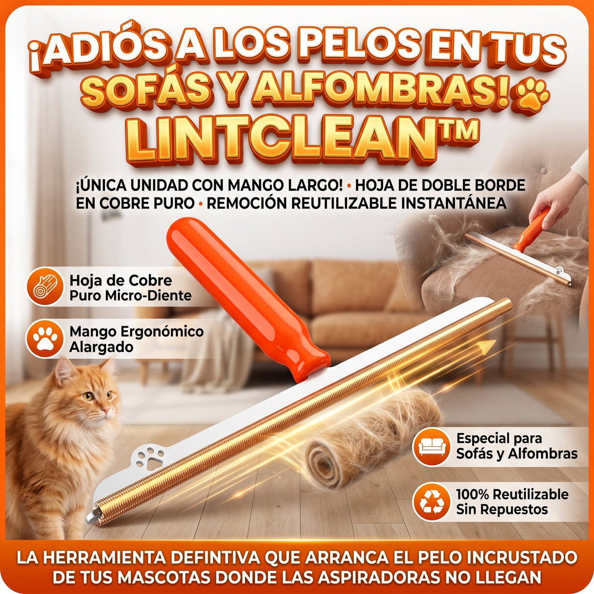 LintClean™ Removedor Rascador de Pelos de Mascotas