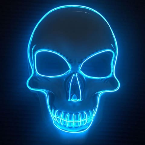 Máscara Luz Led De Halloween Muerte Calavera 1