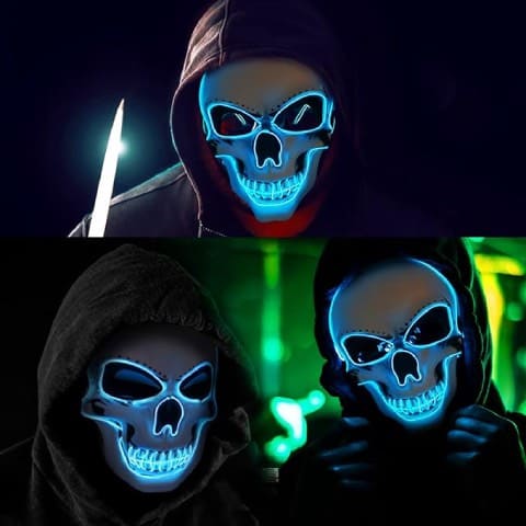 Máscara Luz Led De Halloween Muerte Calavera 3