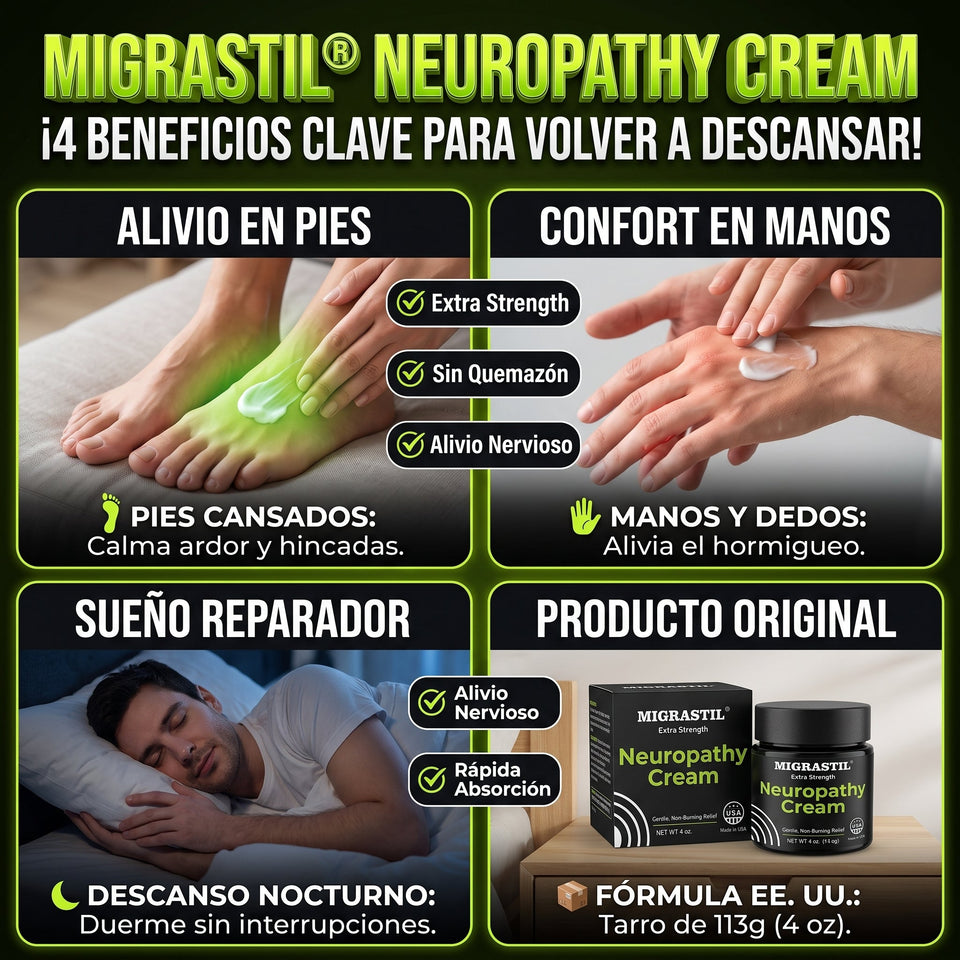MIGRASTIL® Neuropathy Cream Alivio focalizado Contar El Dolor 1