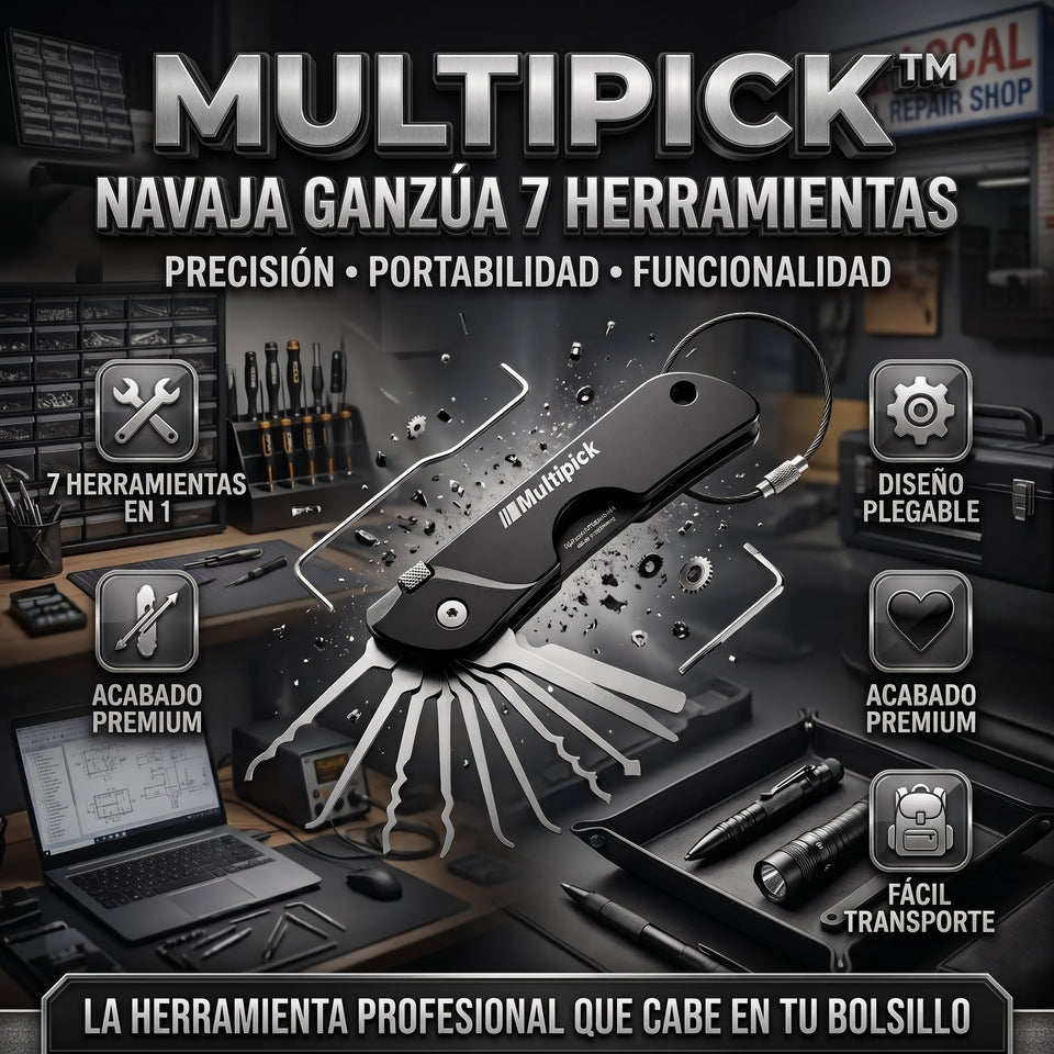MULTIPICK™ Navaja Ganzua 7 Herramientas 3